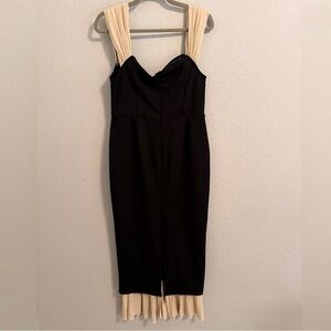 NWOT Sleek Black Strapless Midi Dress